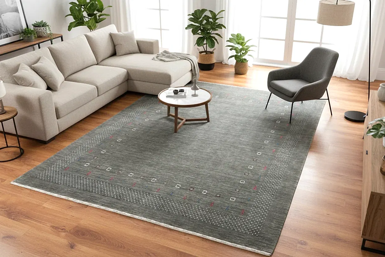 Lori El Dokuma Gri Yün Halı