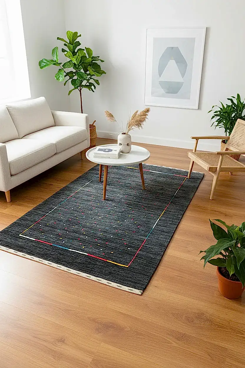 Lori El Dokuma Antrasit Yün Halı