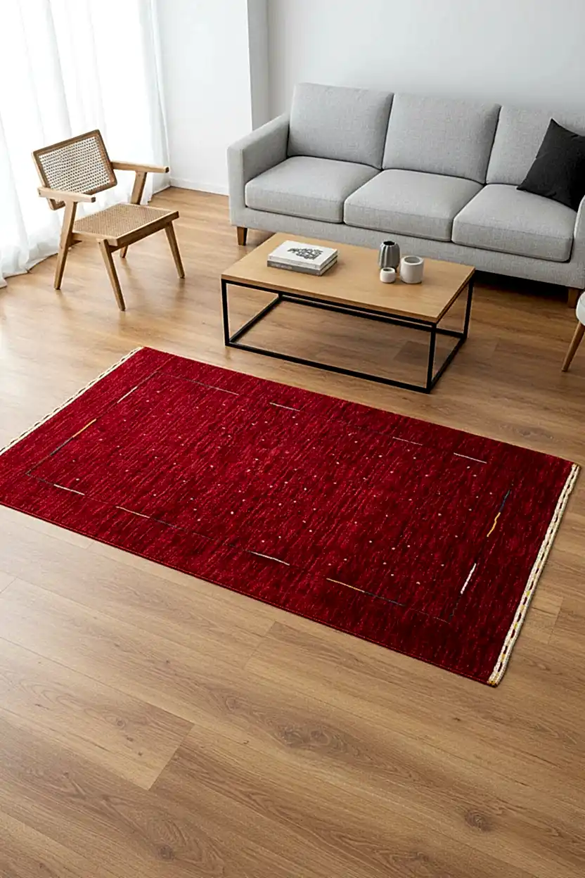 Lori El Dokuma Kırmızı Yün Halı