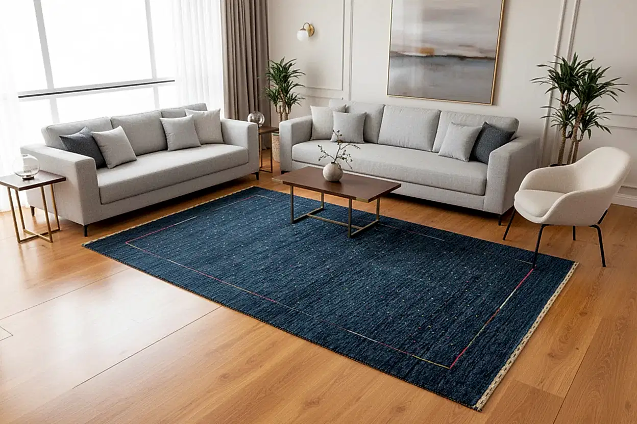 Lori El Dokuma Lacivert Yün Halı