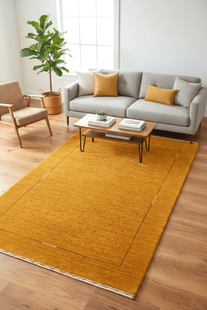 Lori El Dokuma Sarı Yün Halı