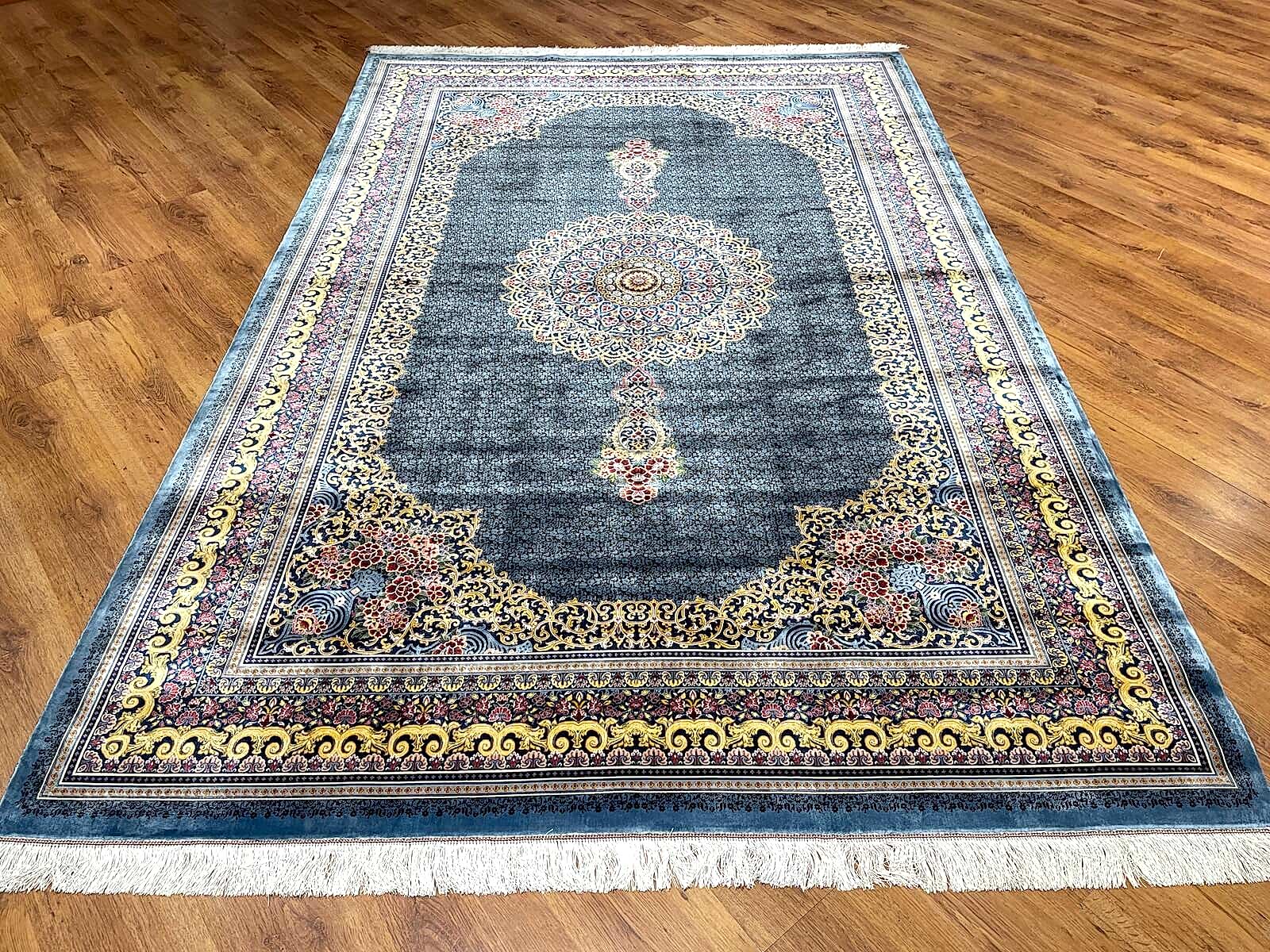 Quality Carpet Bambu Halı Kum Mavi
