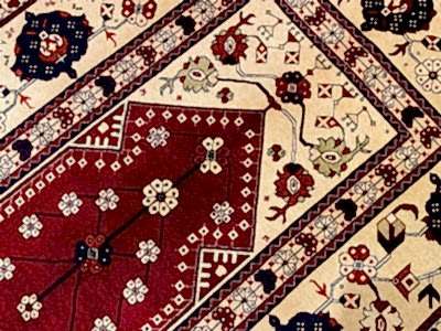 Sahra Mihraplı Uşak El Dokuma Halı