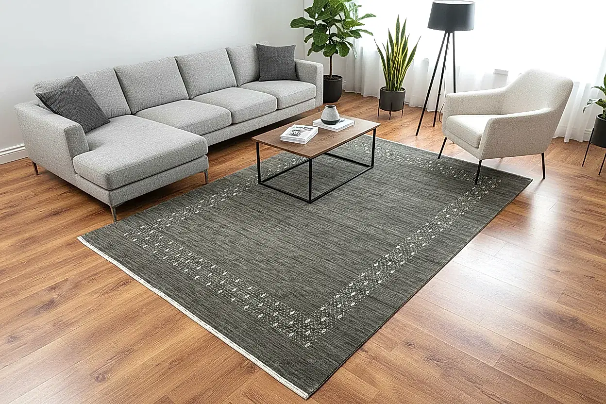 Lori El Dokuma Gri Yün Halı