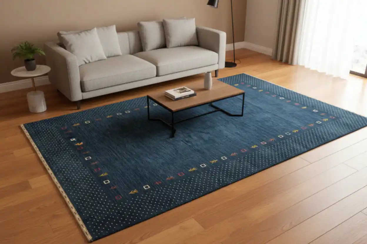 Lori El Dokuma Lacivert Yün Halı