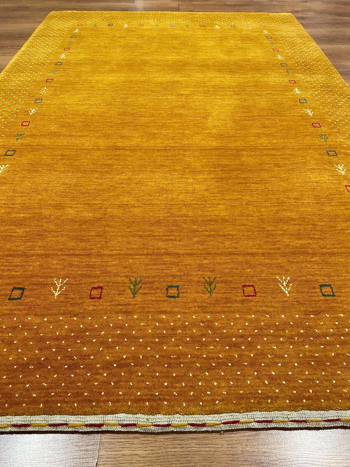 Lori El Dokuma Sarı Yün Halı