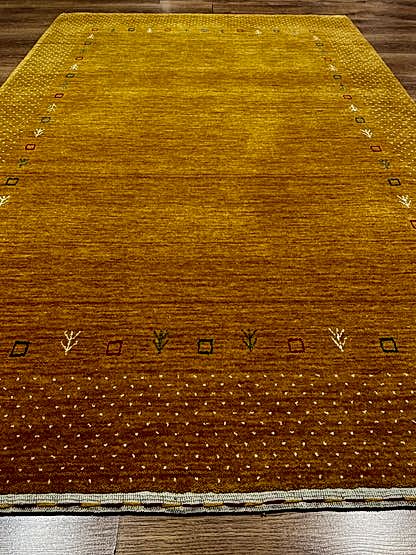 Lori El Dokuma Sarı Yün Halı