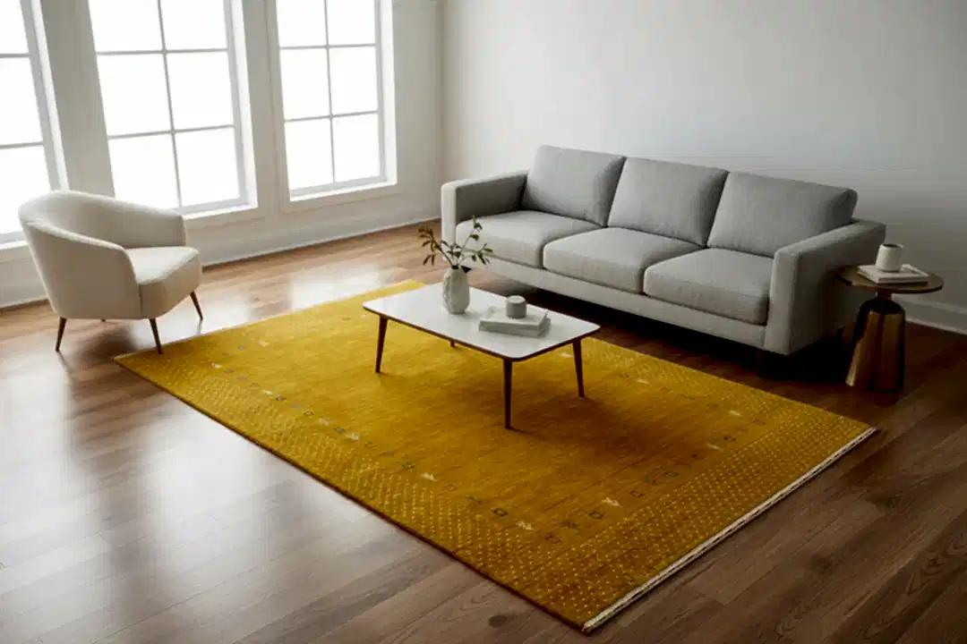 Lori El Dokuma Sarı Yün Halı