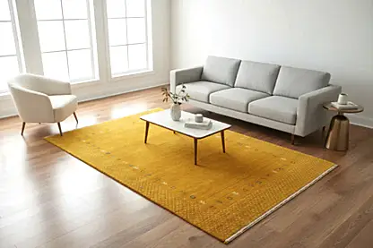 Lori El Dokuma Sarı Yün Halı