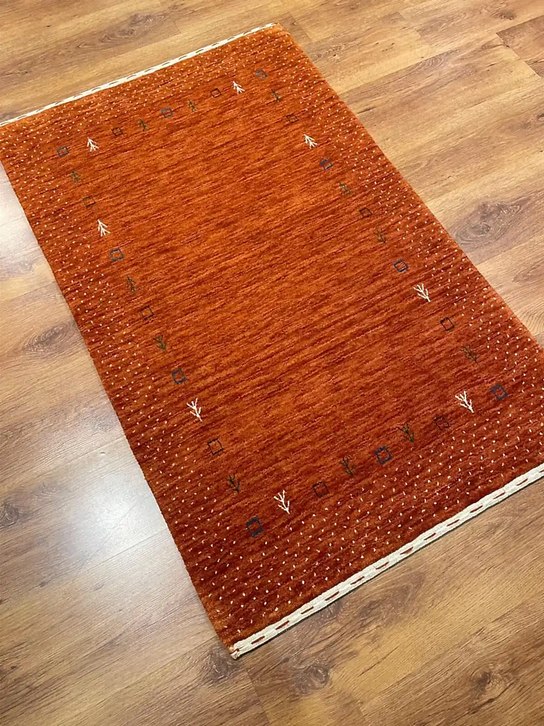 Lori El Dokuma Turuncu Yün Halı