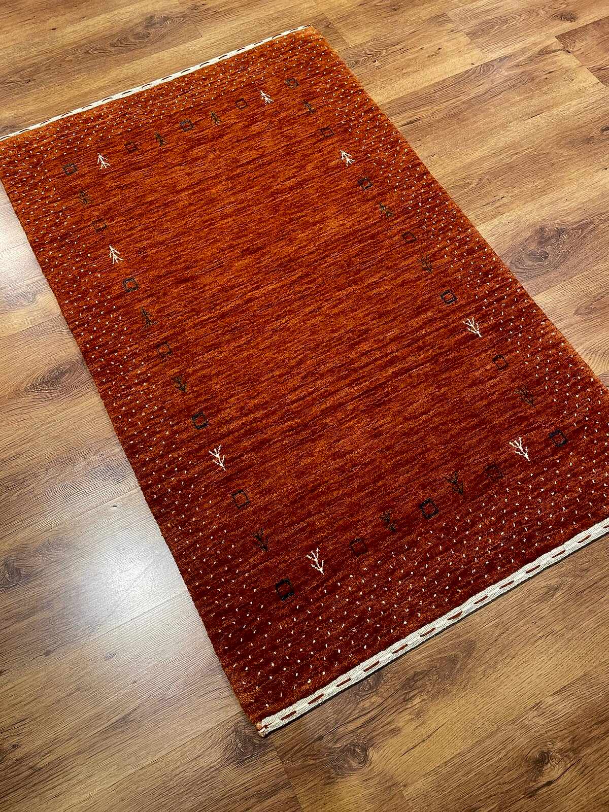 Lori El Dokuma Turuncu Yün Halı