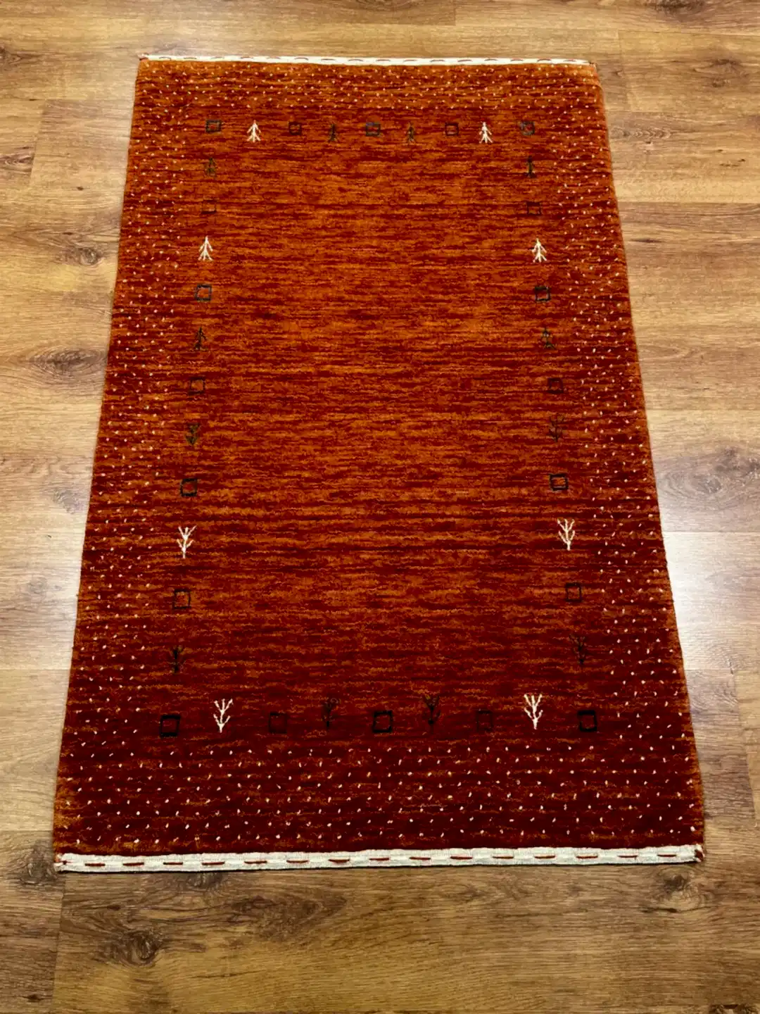 Lori El Dokuma Turuncu Yün Halı