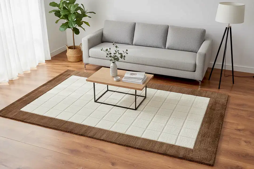 Lori El Dokuma Krem Kahve Yün Halı