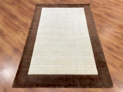 Lori El Dokuma Krem Kahve Yün Halı