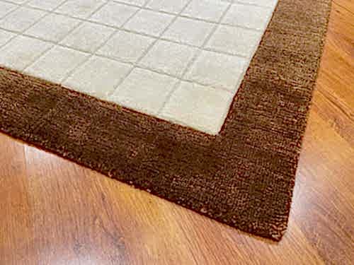 Lori El Dokuma Krem Kahve Yün Halı