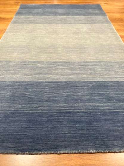 Lori El Dokuma Krem Mavi Yün Halı