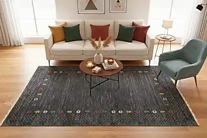 Lori El Dokuma Antrasit Yün Halı