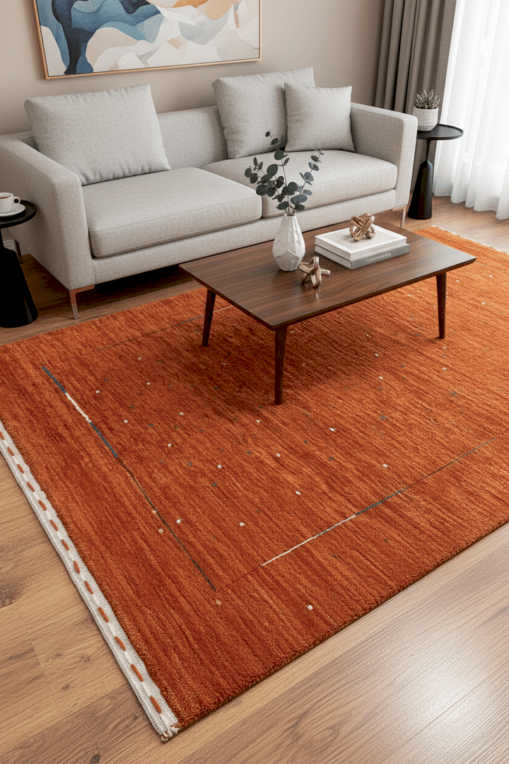 Lori El Dokuma Turuncu Yün Halı