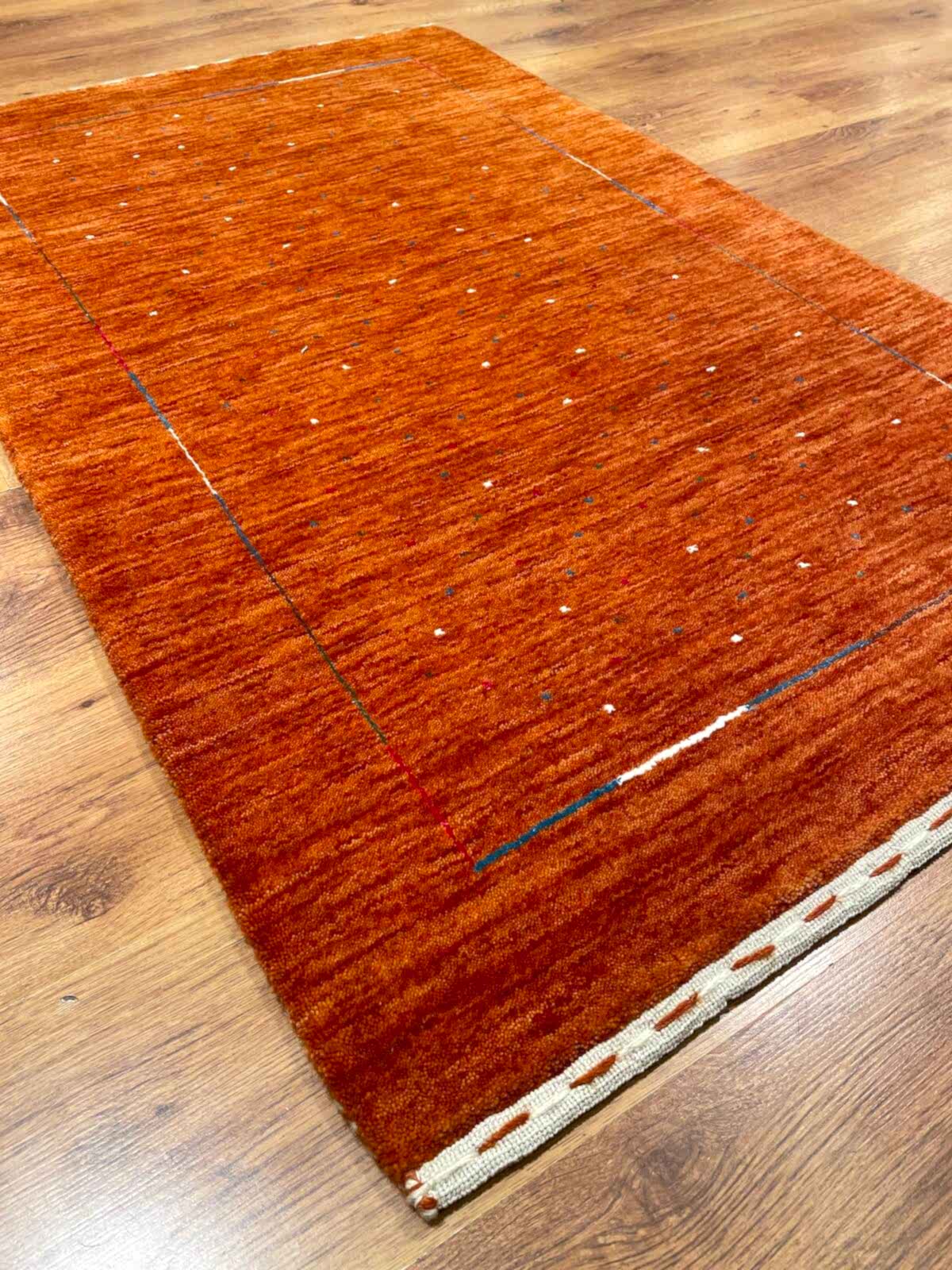 Lori El Dokuma Turuncu Yün Halı