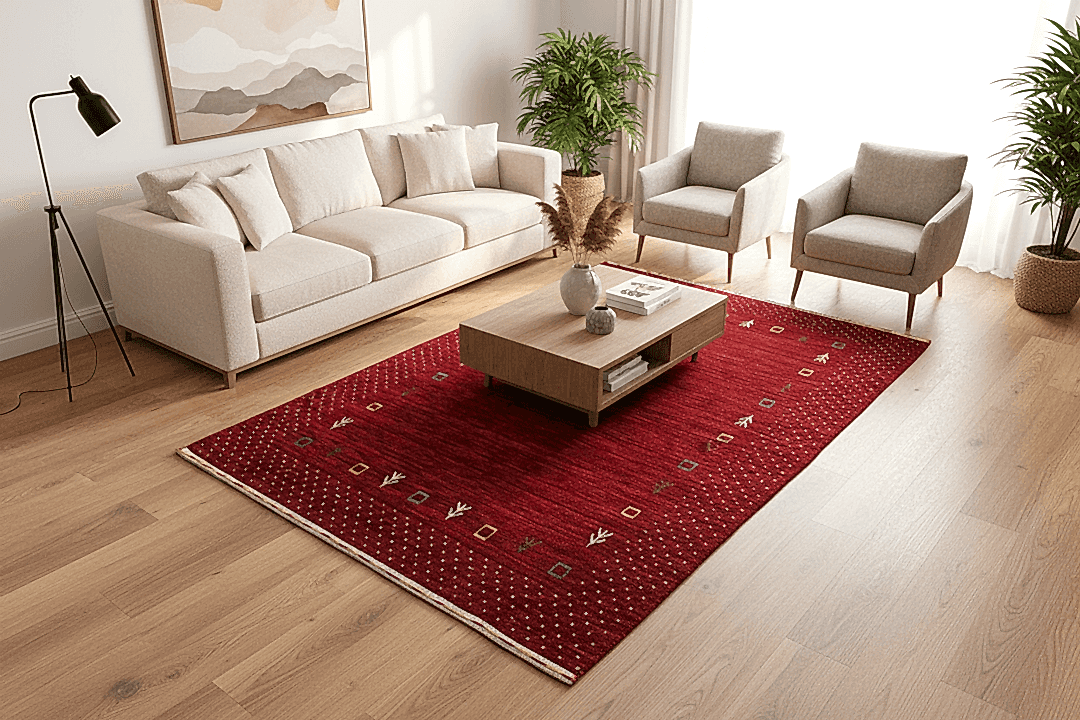 Lori El Dokuma Kırmızı Yün Halı