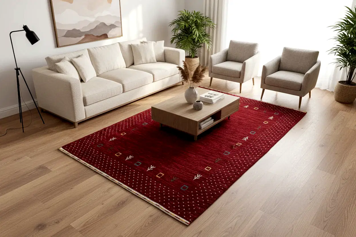 Lori El Dokuma Kırmızı Yün Halı