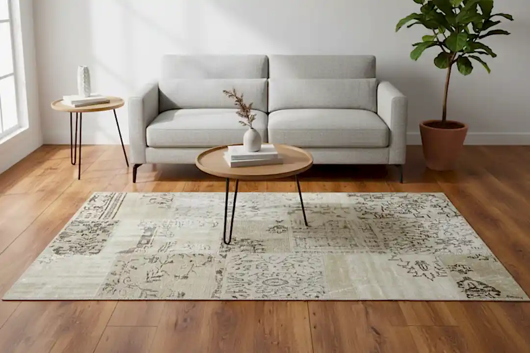 Patchwork Bej El Dokuma Halı